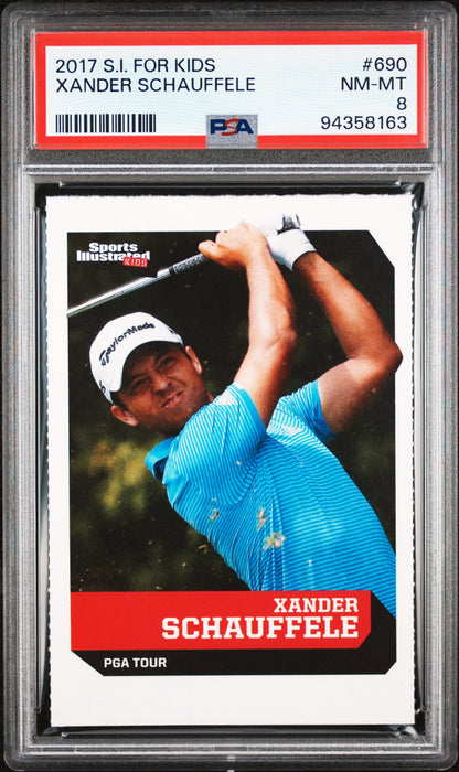 $ PSA 8 NM-MT Xander Schauffele 2017 S.I. For Kids #690 Rookie Card