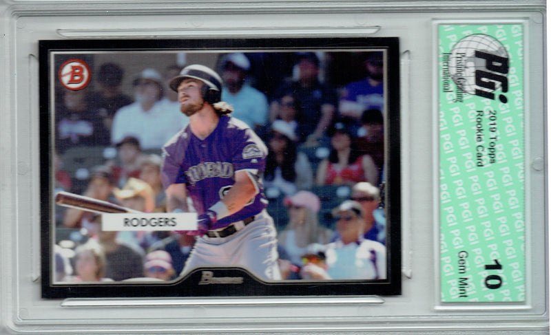 Brendan Rodgers 2019 Topps #14 55 Bowman SP 2500 Made Rookie Card PGI 10