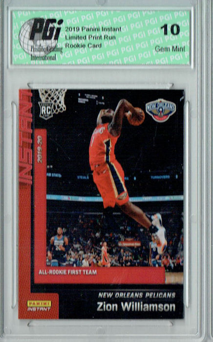 Zion Williamson 2019 Panini Instant #201 All-Rookie 1/1341 Rookie Card PGI 10