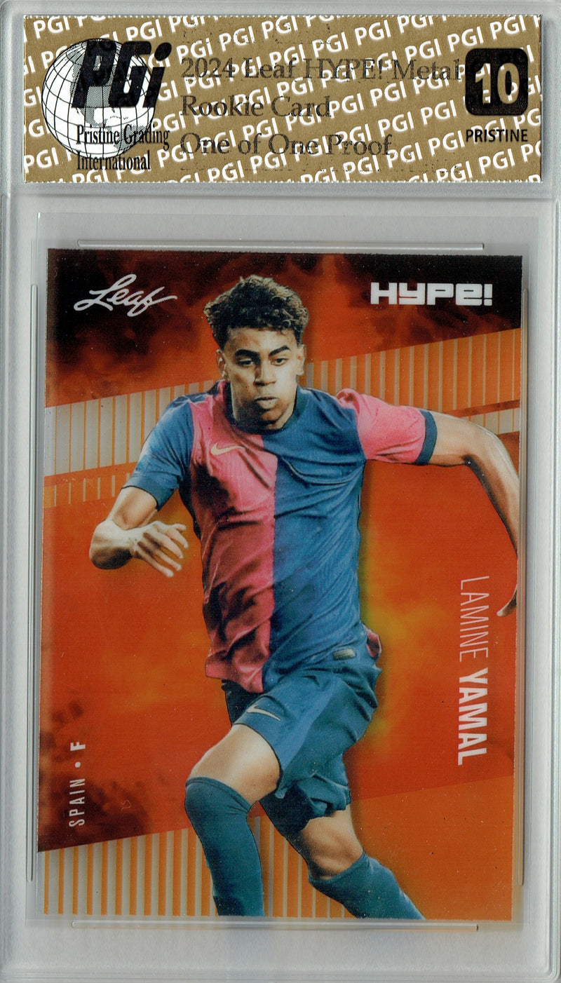 Lamine Yamal 2024 Leaf Metal HYPE! #HM-09 Orange 1/1 Proof Rookie Card PGI 10