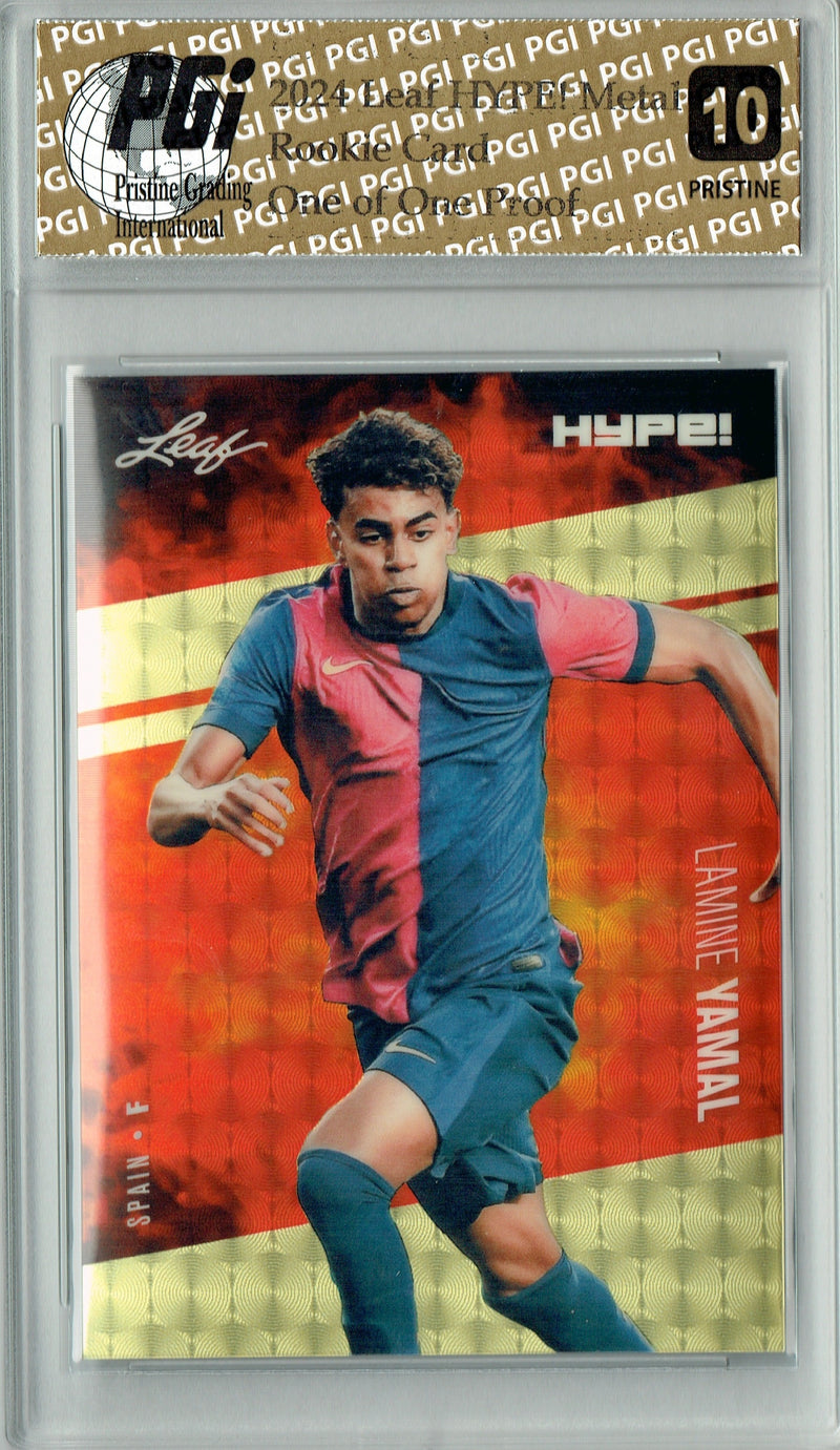 Lamine Yamal 2024 Leaf Metal HYPE! #HM-09 Gold Superfractor 1/1 Proof Rookie Card PGI 10