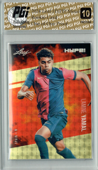 Lamine Yamal 2024 Leaf Metal HYPE! #HM-09 Gold Superfractor 1/1 Proof Rookie Card PGI 10