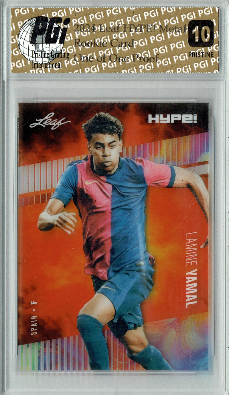 Lamine Yamal 2024 Leaf Metal HYPE! #HM-09 Burst 1/1 Proof Rookie Card PGI 10