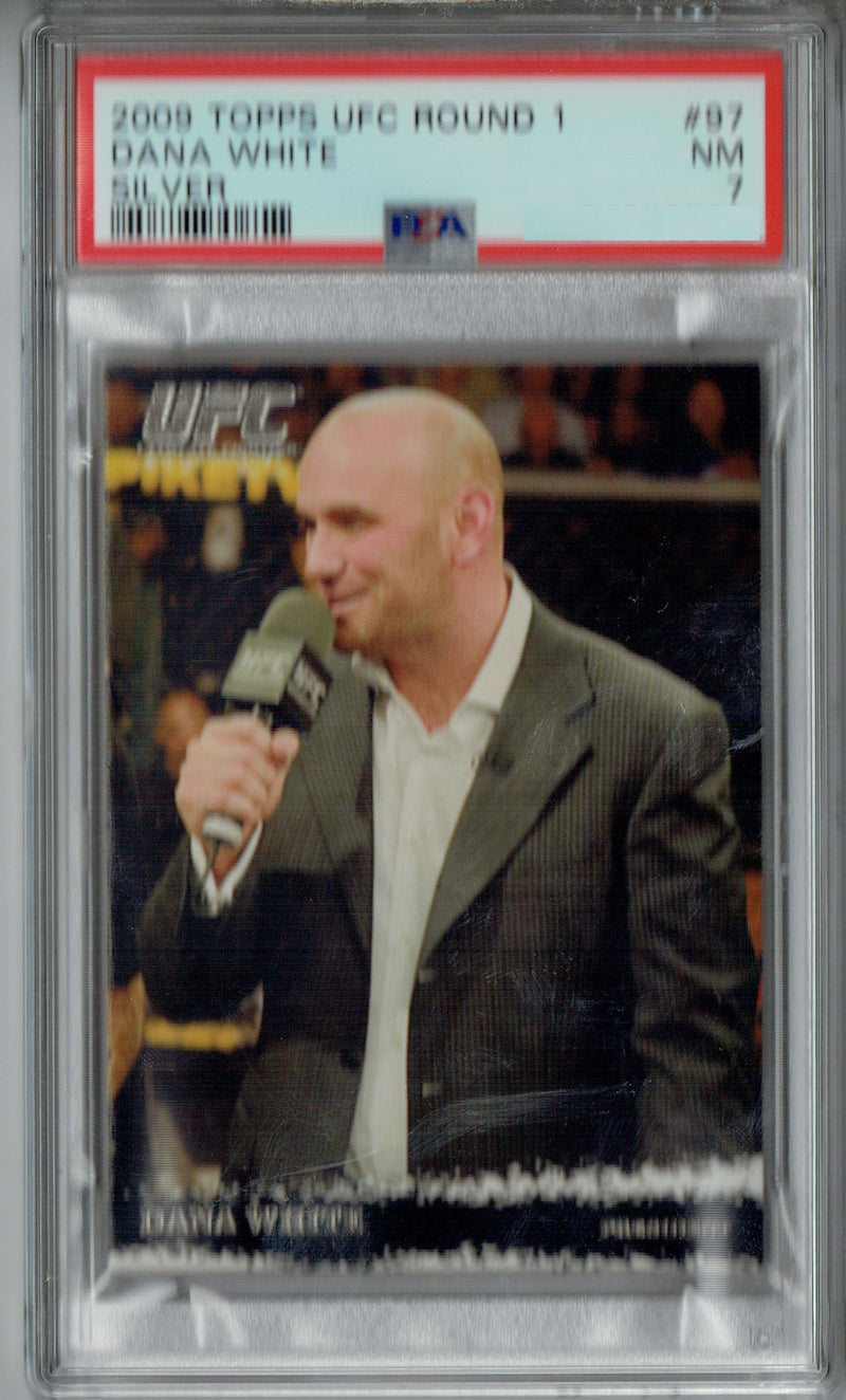PSA 7 NM Dana White 2009 Topps UFC Round 1 #97 Rookie Card Silver SP 288 Made!