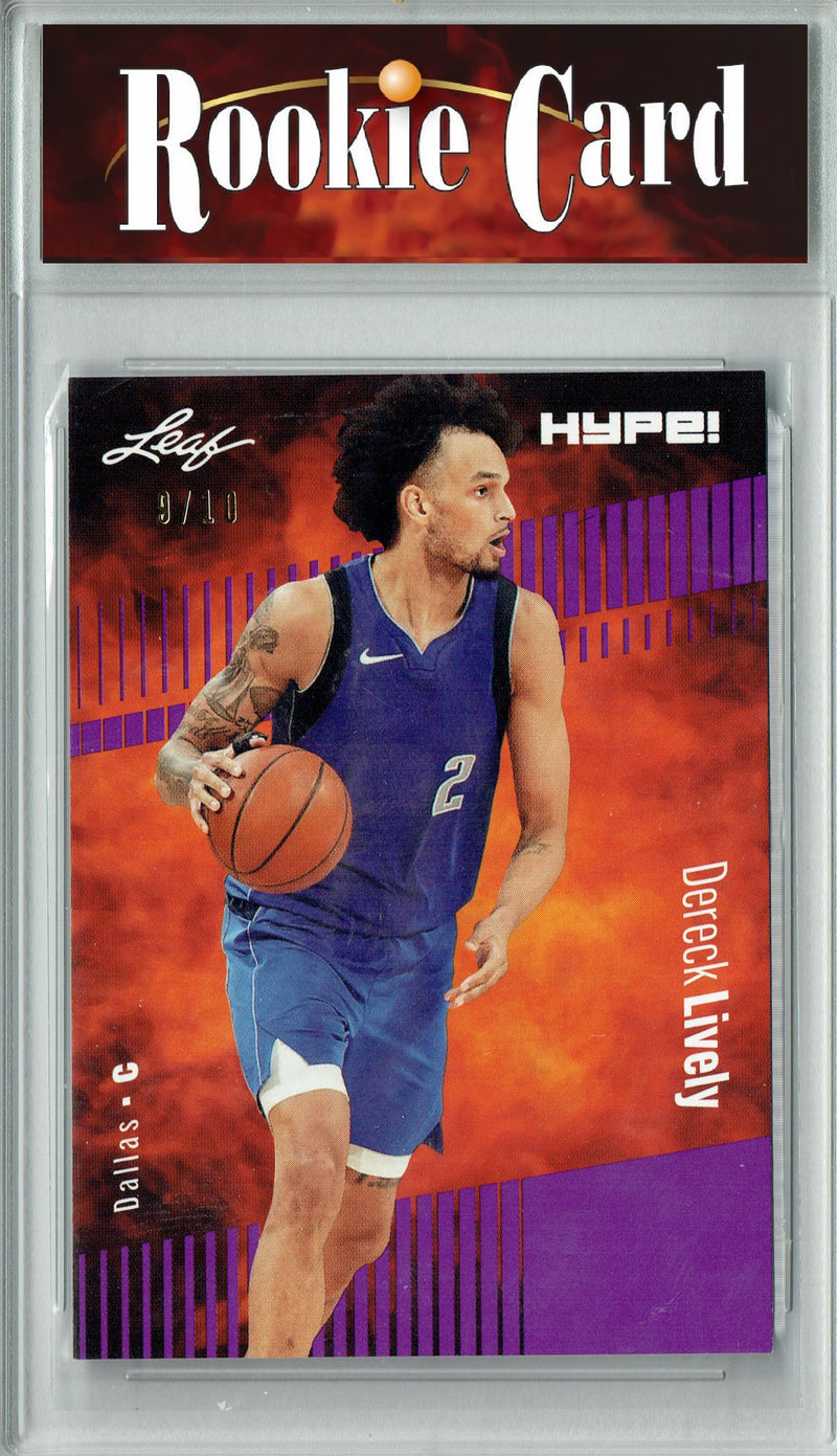 Certified Mint+ Dereck Lively 2023 Leaf HYPE #112 Purple SP, Just 10 Made Rookie Card Dallas Mavericks