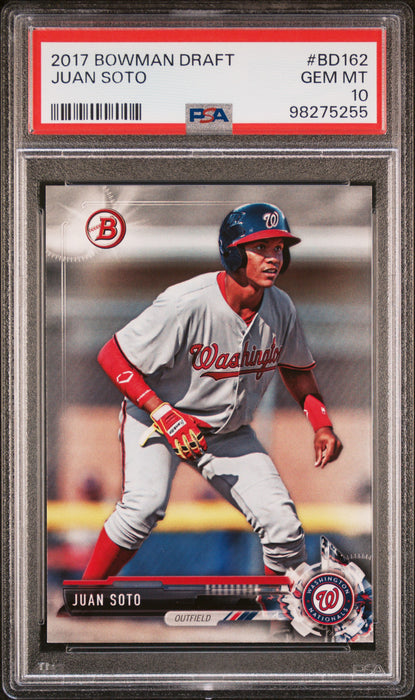 PSA 10 Juan Soto 2017 Bowman Draft #BD162 Rookie Card