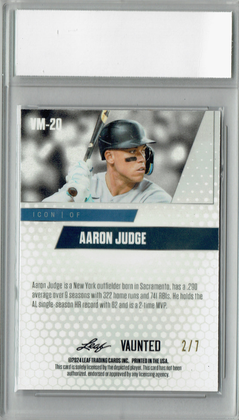 Aaron Judge 2024 Leaf Vaunted Metal #VM-20 Black 7 Made Rare Card PGI 10