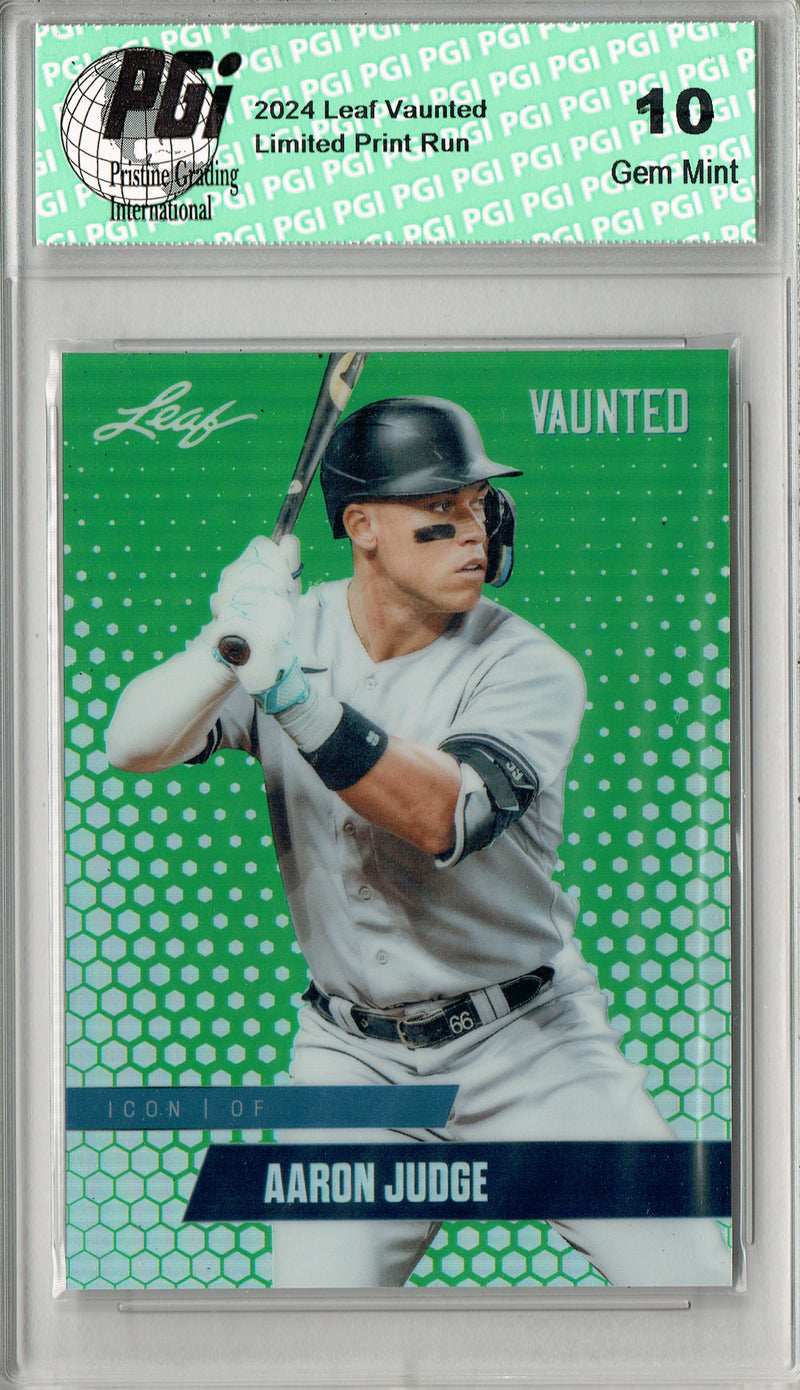 Aaron Judge 2024 Leaf Vaunted Metal #VM-20 Green 5 Made Rare Card PGI 10