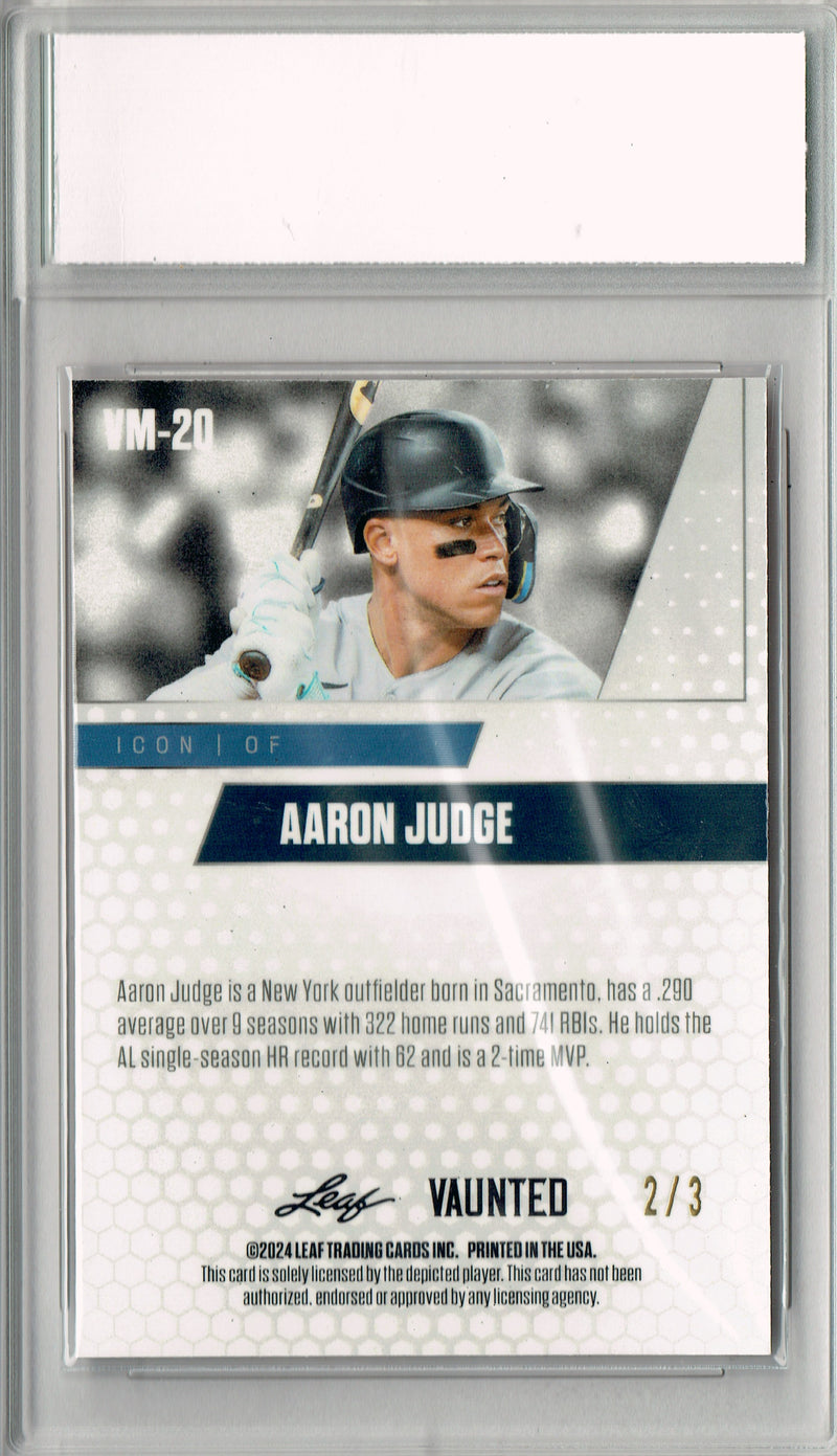 Aaron Judge 2024 Leaf Vaunted Metal #VM-20 Orange 3 Made Rare Card PGI 10