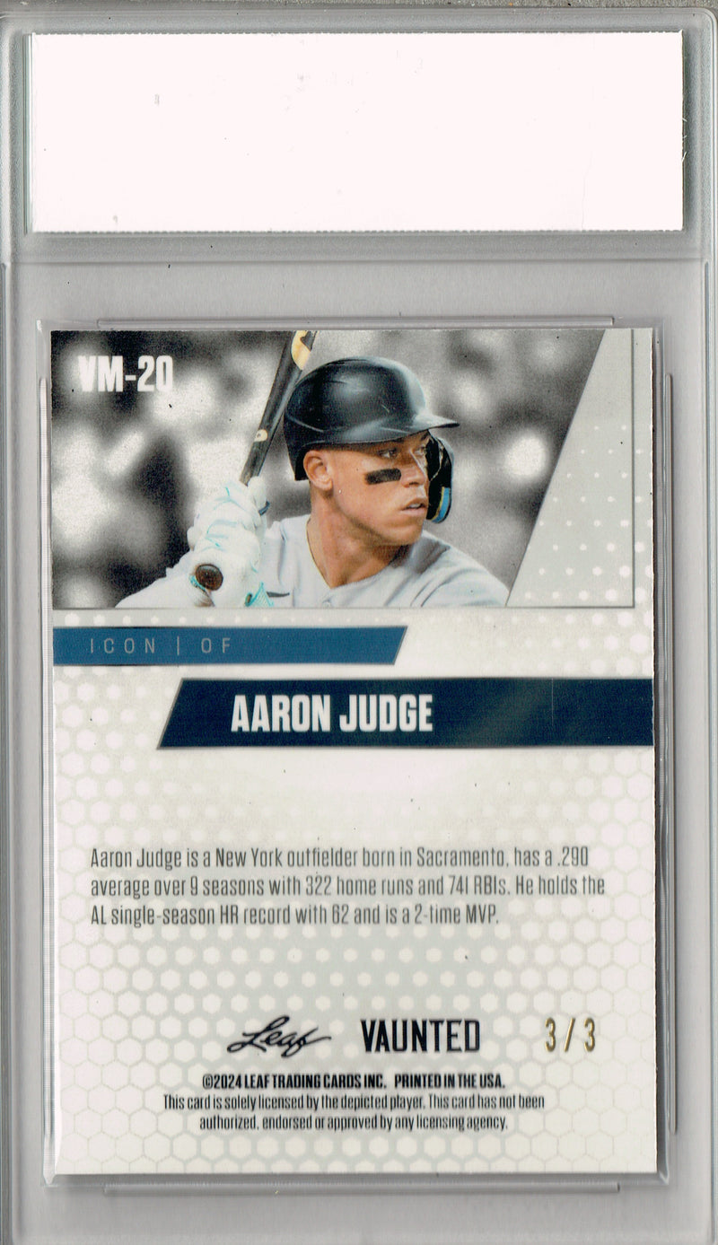 Certified Mint+ Aaron Judge 2024 Leaf Vaunted Metal #VM-20 Orange 3 Made Rare Card New York Yankees