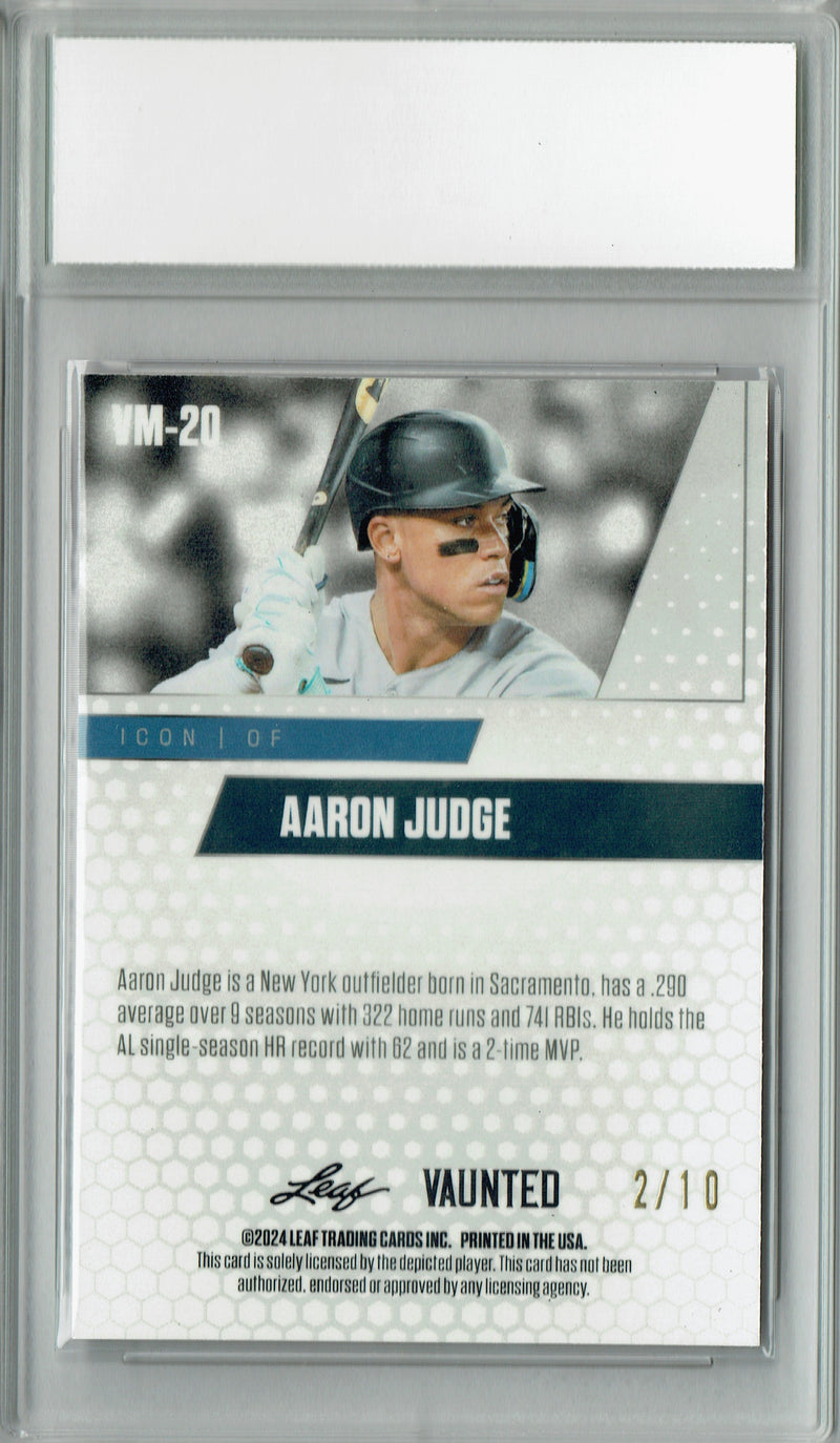 Aaron Judge 2024 Leaf Vaunted Metal #VM-20 Pink 10 Made Rare Card PGI 10