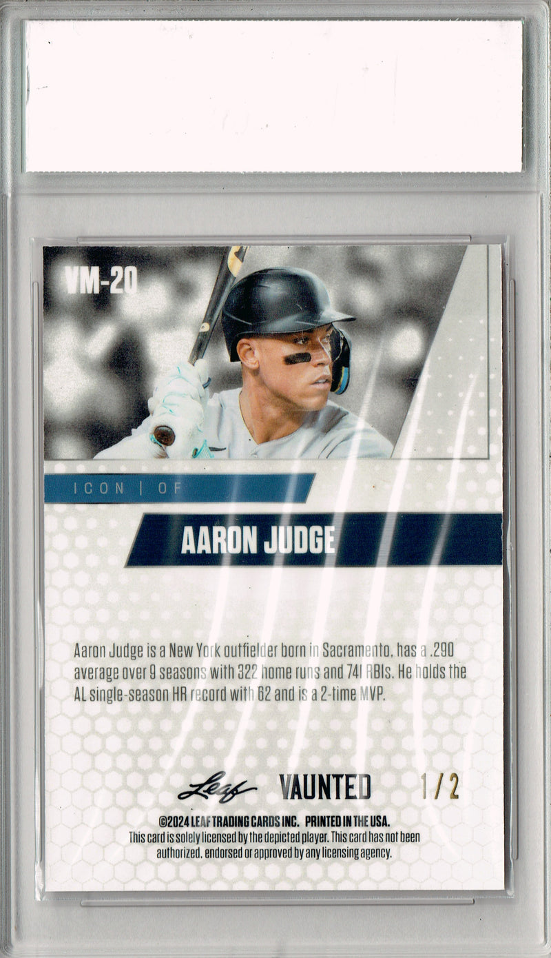 Aaron Judge 2024 Leaf Vaunted Metal #VM-20 Red #1 of 2 Made Rare Card PGI 10