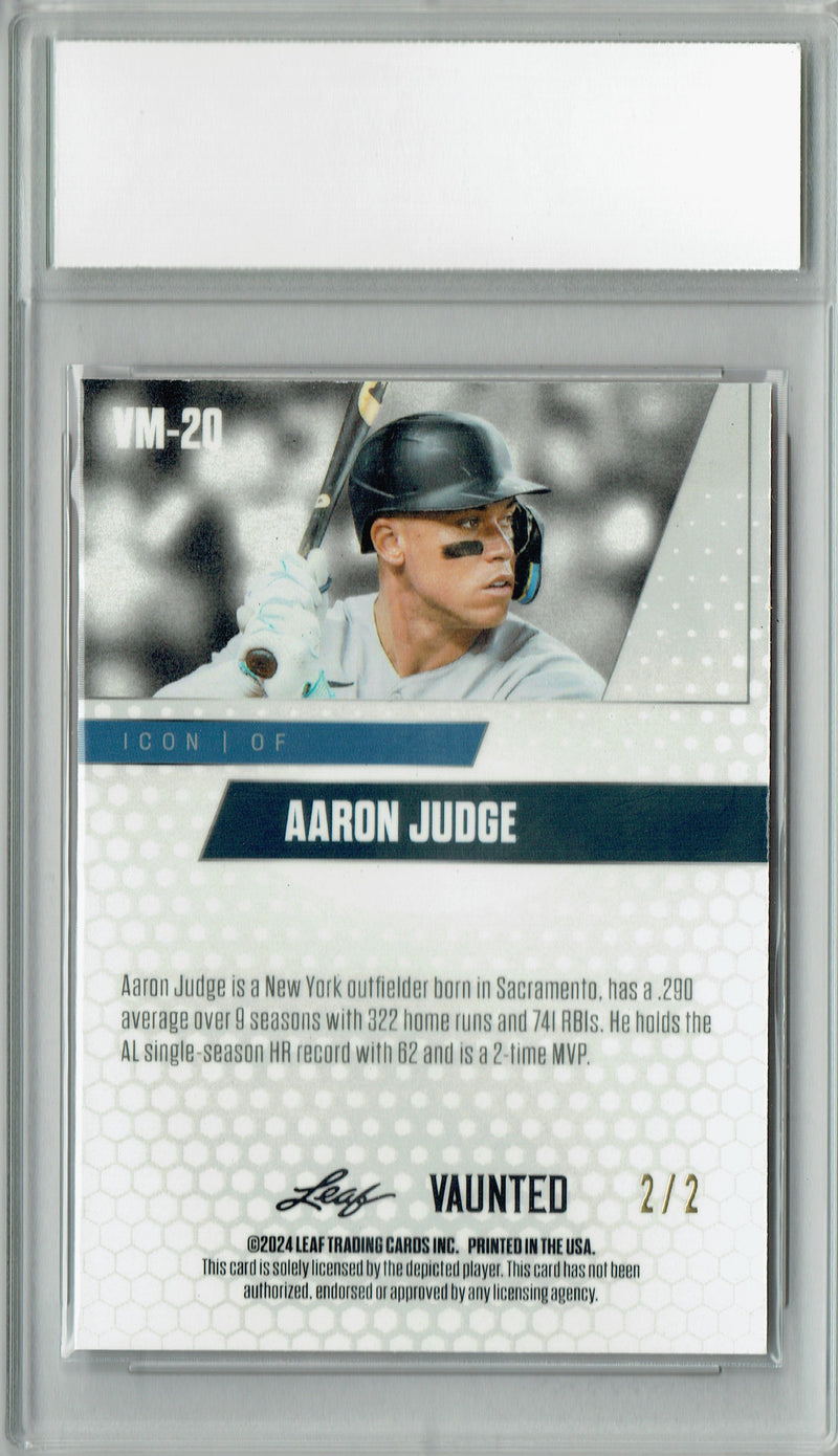 Certified Mint+ Aaron Judge 2024 Leaf Vaunted Metal #VM-20 Red #2 of 2 Made Rare Card New York Yankees