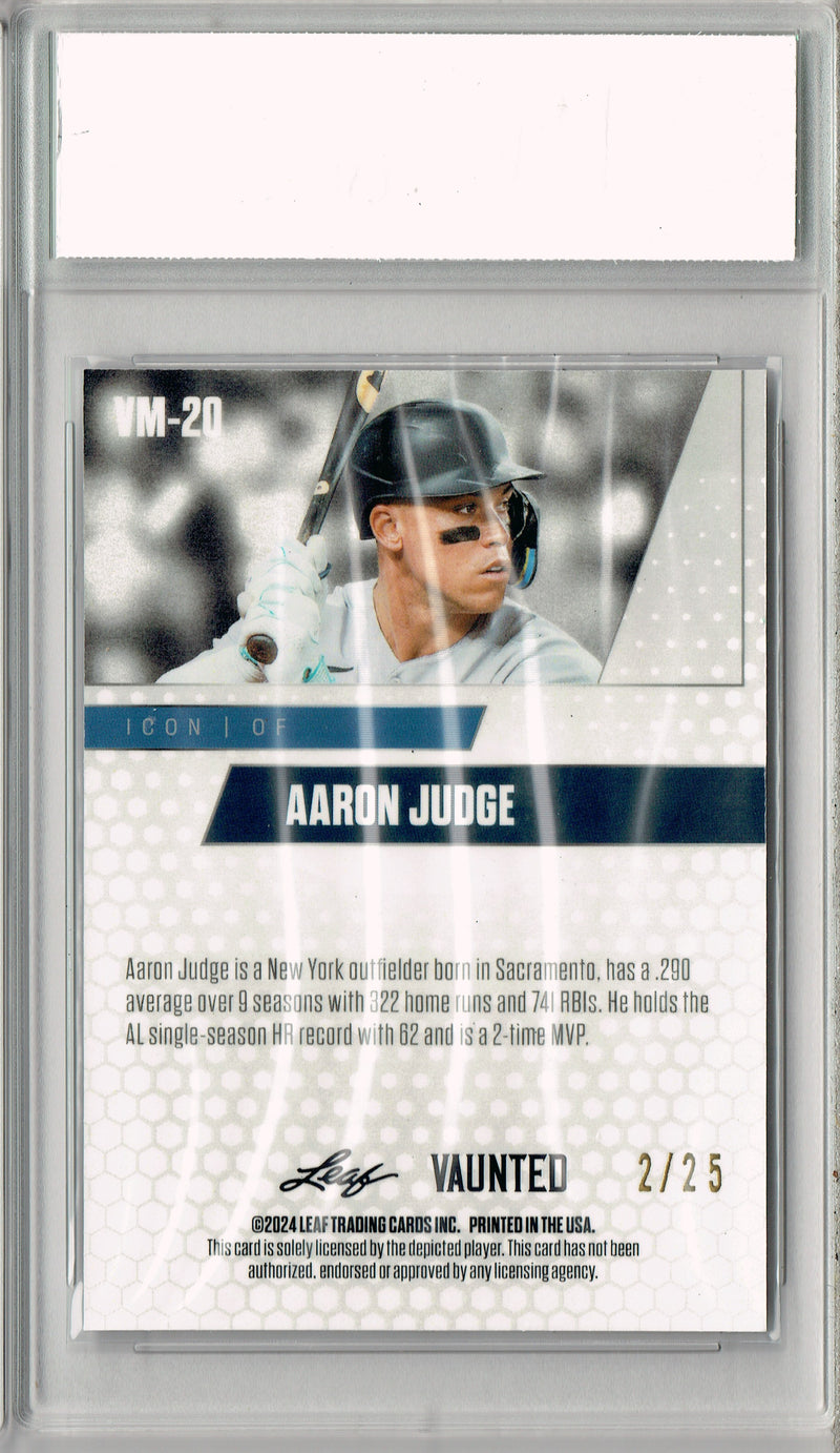 Aaron Judge 2024 Leaf Vaunted Metal #VM-20 Silver 25 Made Rare Card PGI 10