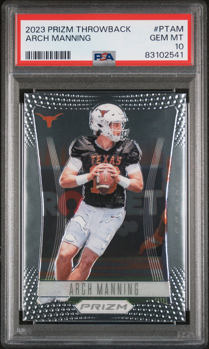 PSA 10 GEM-MT Arch Manning 2023 Panini Prizm #PTAM Rookie Card 1st Card Ever