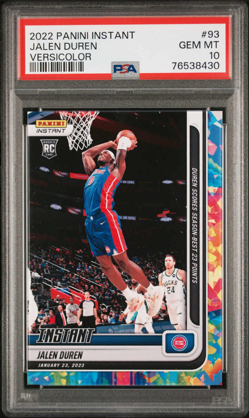 PSA 10 GEM-MT Jalen Duren 2022 Panini Instant #93 Rookie Card Versicolor #2/5