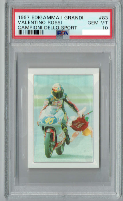 PSA 10 Valentino Rossi 1997 Edigamma I Grandi #83 Rookie Card Campioni Sport