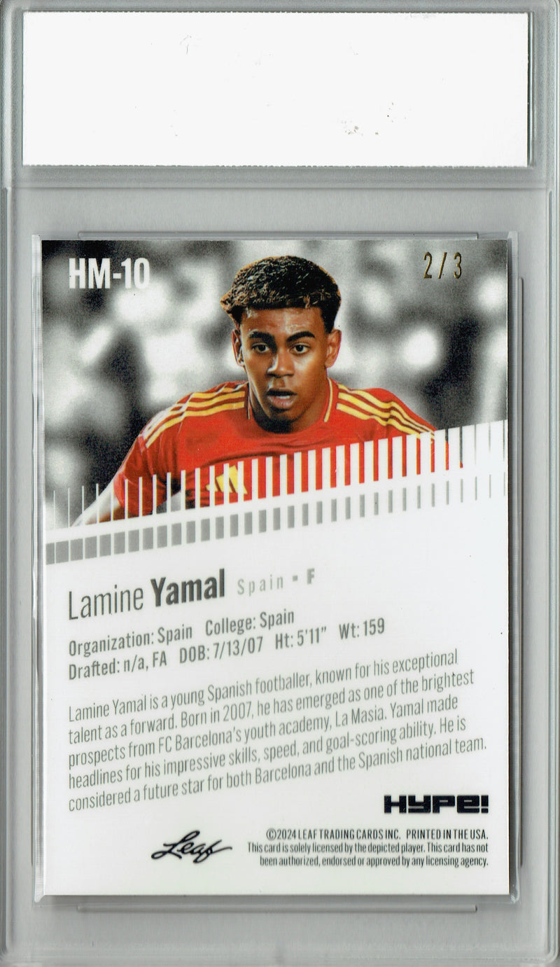 Lamine Yamal Rookie Card 2024 Leaf HYPE! Metal #HM-10 Orange Only 3 Made PGI 10 Gem Mint Spain Soccer