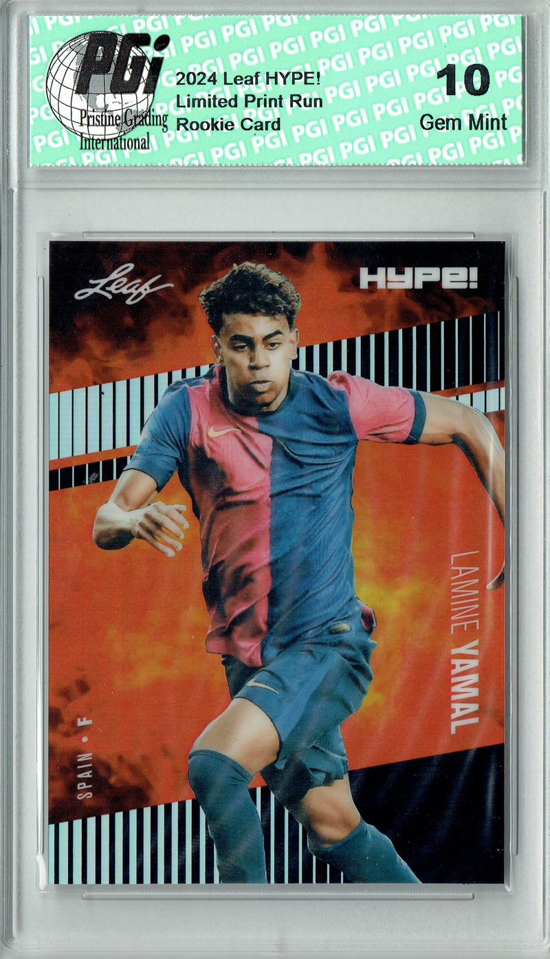 Lamine Yamal Rookie Card 2024 Leaf HYPE! Metal #HM-09 Black Only 7 Made PGI 10 Gem Mint Barcelona Soccer