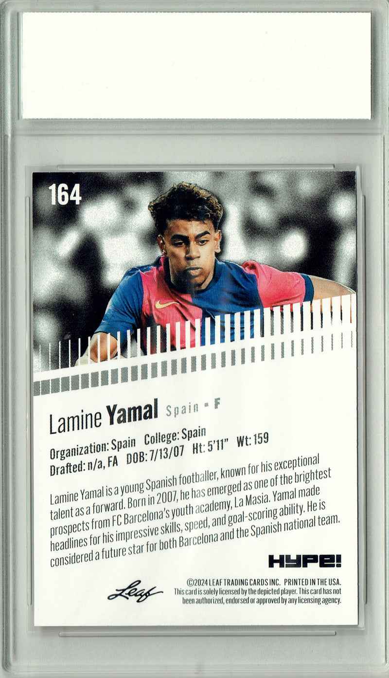 Lamine Yamal 2024 Leaf HYPE! #164 Gold SP 25 Made Rookie Card PGI 10