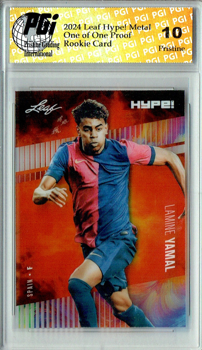 Lamine Yamal 2024 Leaf Metal HYPE! #HM-09 Burst 1/1 Proof Rookie Card PGI 10