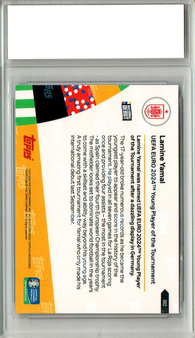 Lamine Yamal Rookie Card 2024 Topps Now #62 PRISTINE, PGI 10, Barcelona Soccer