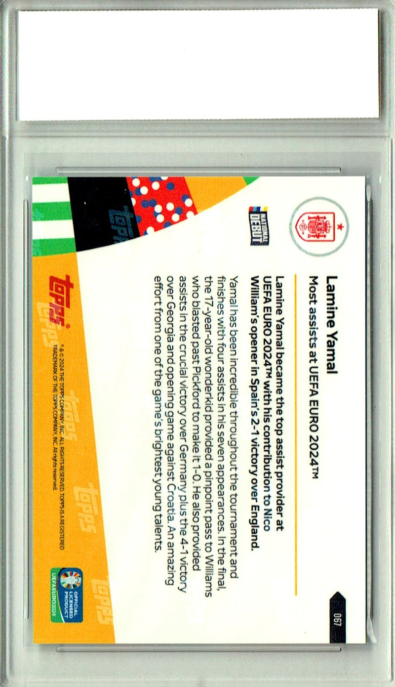 Lamine Yamal Rookie Card 2024 Topps Now #67 PRISTINE, PGI 10, Barcelona Soccer