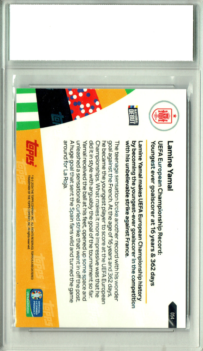 Lamine Yamal Rookie Card 2024 Topps Now #54 PRISTINE, PGI 10, Barcelona Soccer