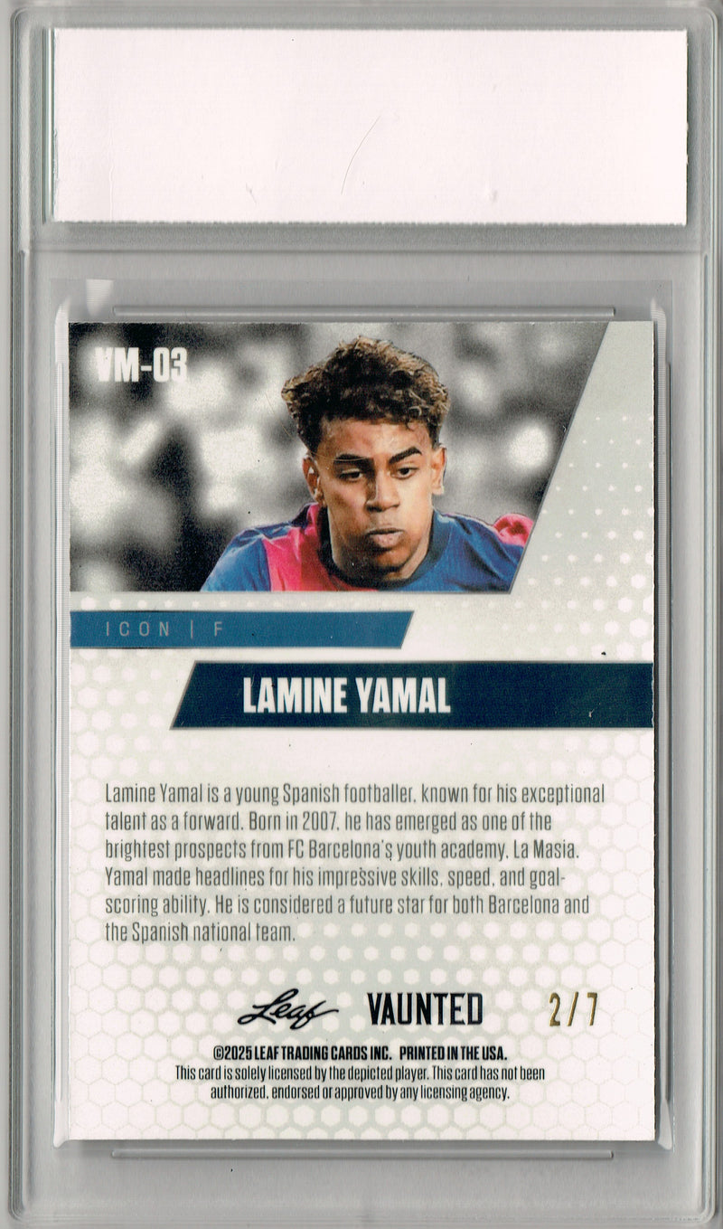 Lamine Yamal 2025 Leaf Vaunted Metal #VM-03 Black 7 Made Rare Card PGI 10