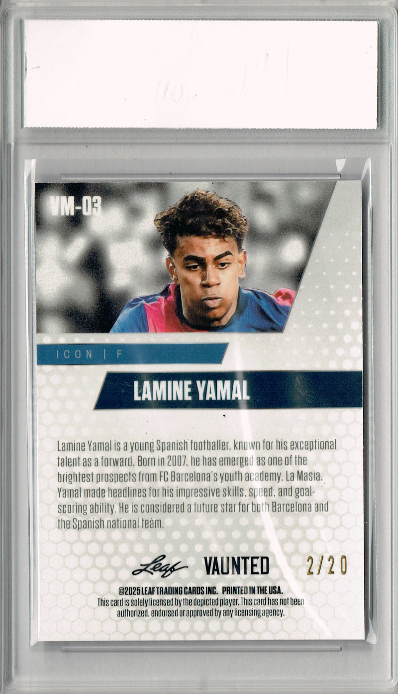 Lamine Yamal 2025 Leaf Vaunted Metal #VM-03 Blue 20 Made Rare Card PGI 10