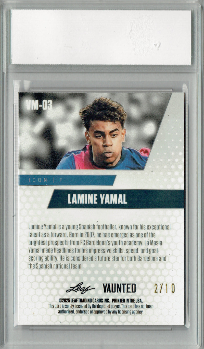 Certified Mint+ Lamine Yamal 2025 Leaf Vaunted Metal #VM-03 Pink 10 Made Rare Card Barcelona