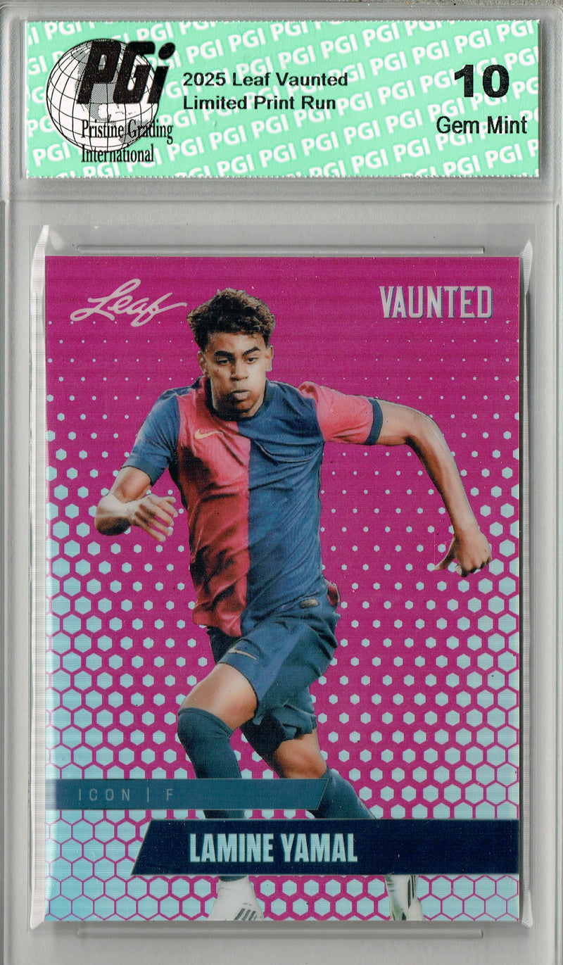 Lamine Yamal 2025 Leaf Vaunted Metal #VM-03 Pink 10 Made Rare Card PGI 10