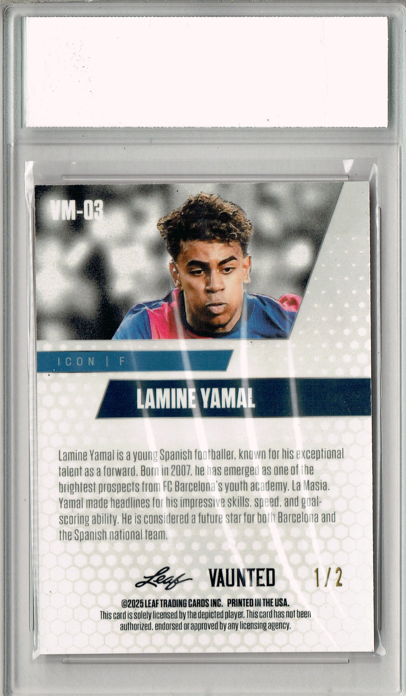 Lamine Yamal 2025 Leaf Vaunted Metal #VM-03 Red #1 of 2 Made Rare Card PGI 10