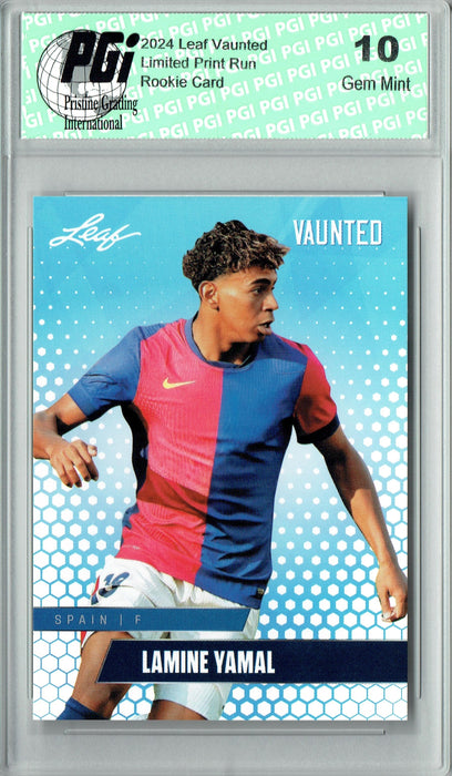 Lamine Yamal 2024 Leaf Vaunted #V-09 Debut Collection Rookie Card PGI 10