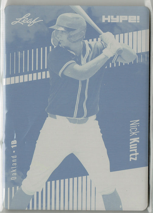 Mint Nick Kurtz 2024 Leaf HYPE! #149 Yellow 1/1 Printing Plate Rookie Card
