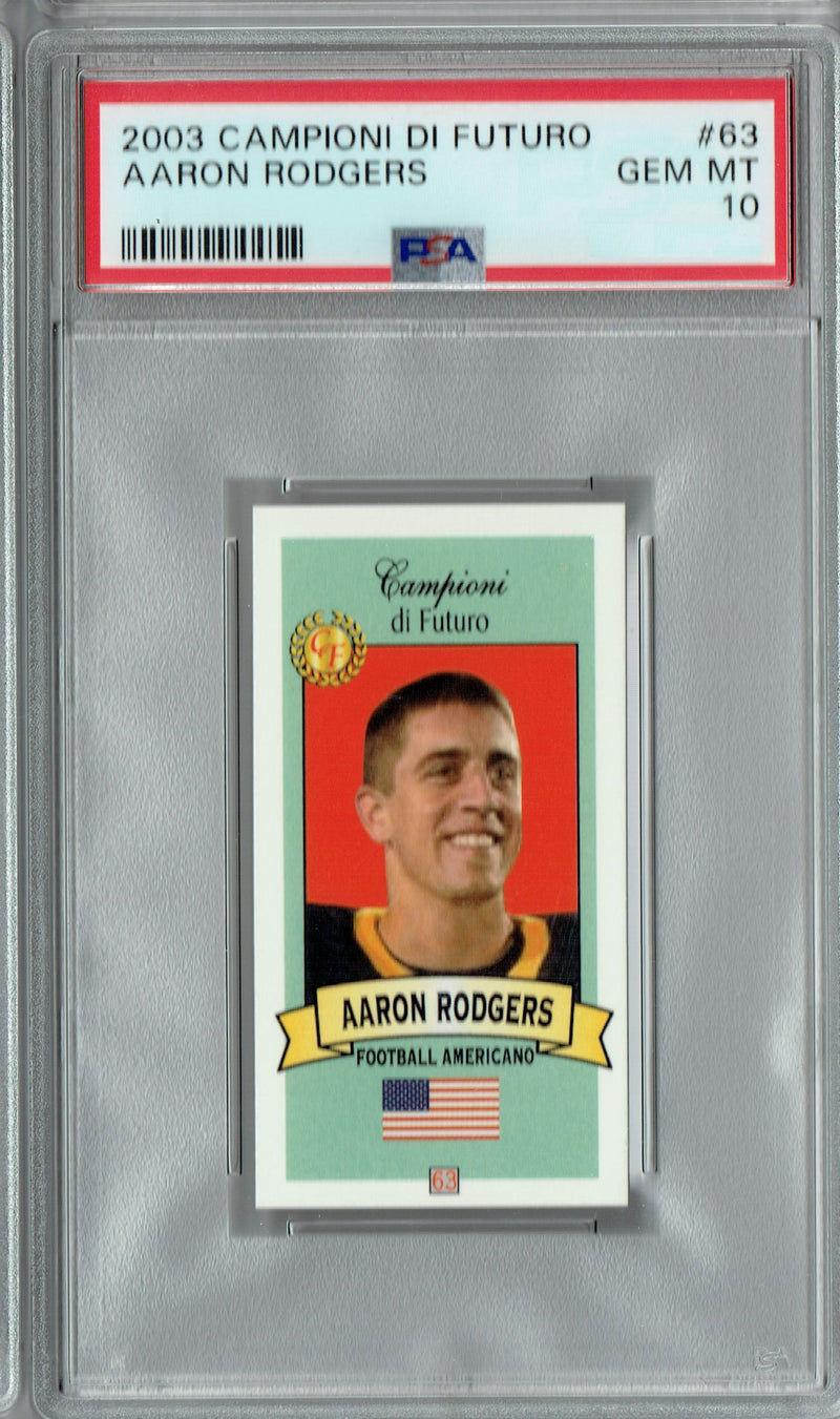 PSA 10 GEM-MT Aaron Rodgers 2003 Campioni Di Futuro #63 Rookie Card