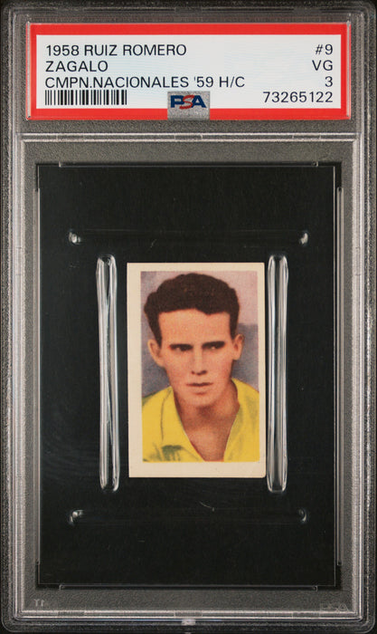PSA 3 VG Zagalo 1958 Ruiz Romero #9 Rookie Card Campeonatos Nacionales '59 H/C