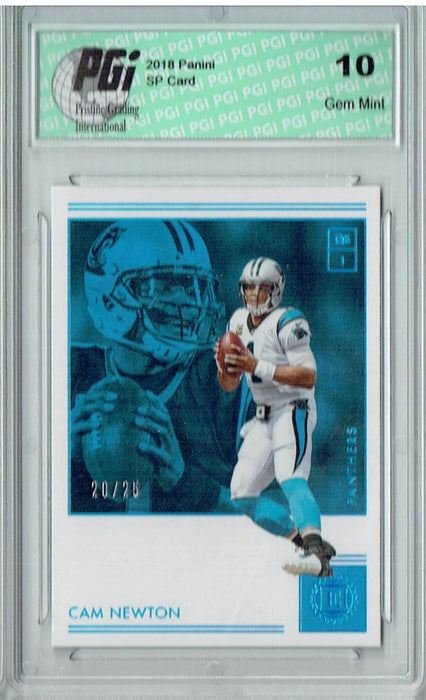 Cam Newton 2018 Encased #82 Super Short Print #20/25 Card PGI 10