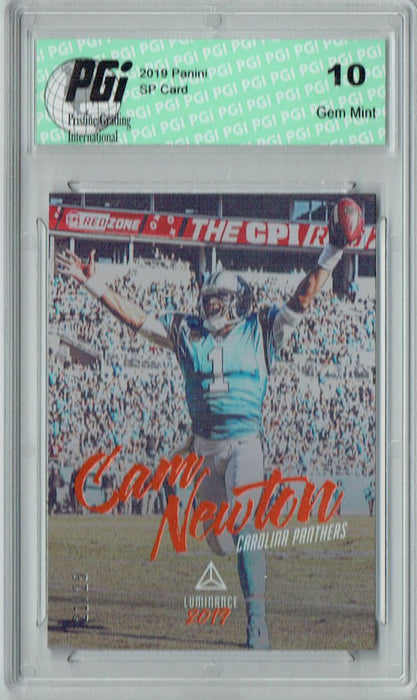 Cam Newton 2019 Luminance #79 SSP #21/25 Made Card PGI 10