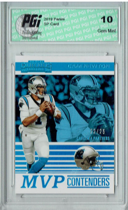 Cam Newton 2019 Contenders #MVP-CN SSP #22/25 Made Card PGI 10