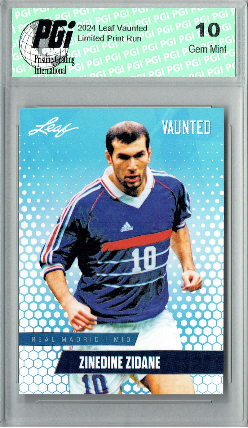 Zinedine Zidane 2024 Leaf Vaunted #V-20 Debut Collection Rare Trading Card PGI 10