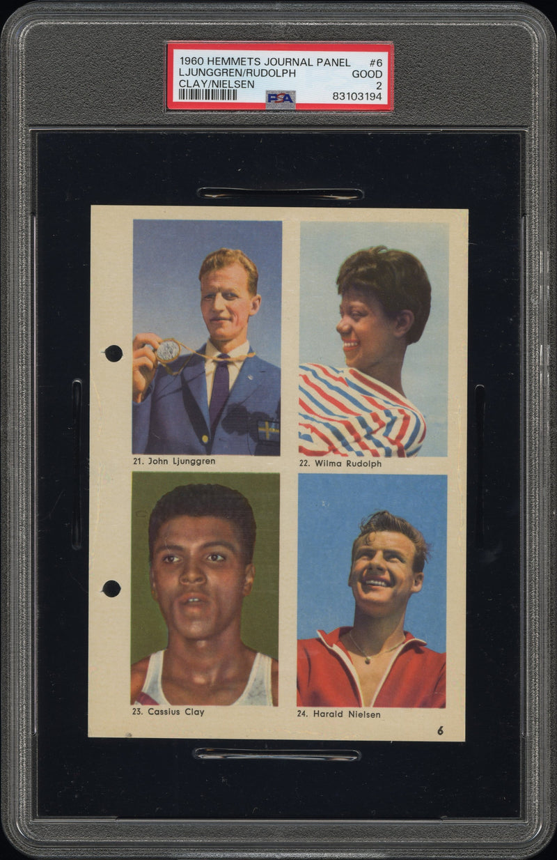 PSA 2 Cassius Clay 1960 Hemmets Journal Panel #6 Ljunggren/Rudolph/Nielsen Rookie Card