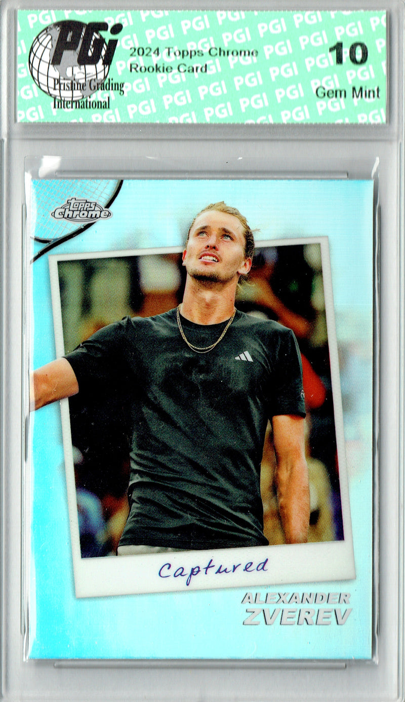 Alexander Zverev Rookie Card 2024 Topps Chrome #CTD-AZ Captured, PGI 10, Germany Tennis