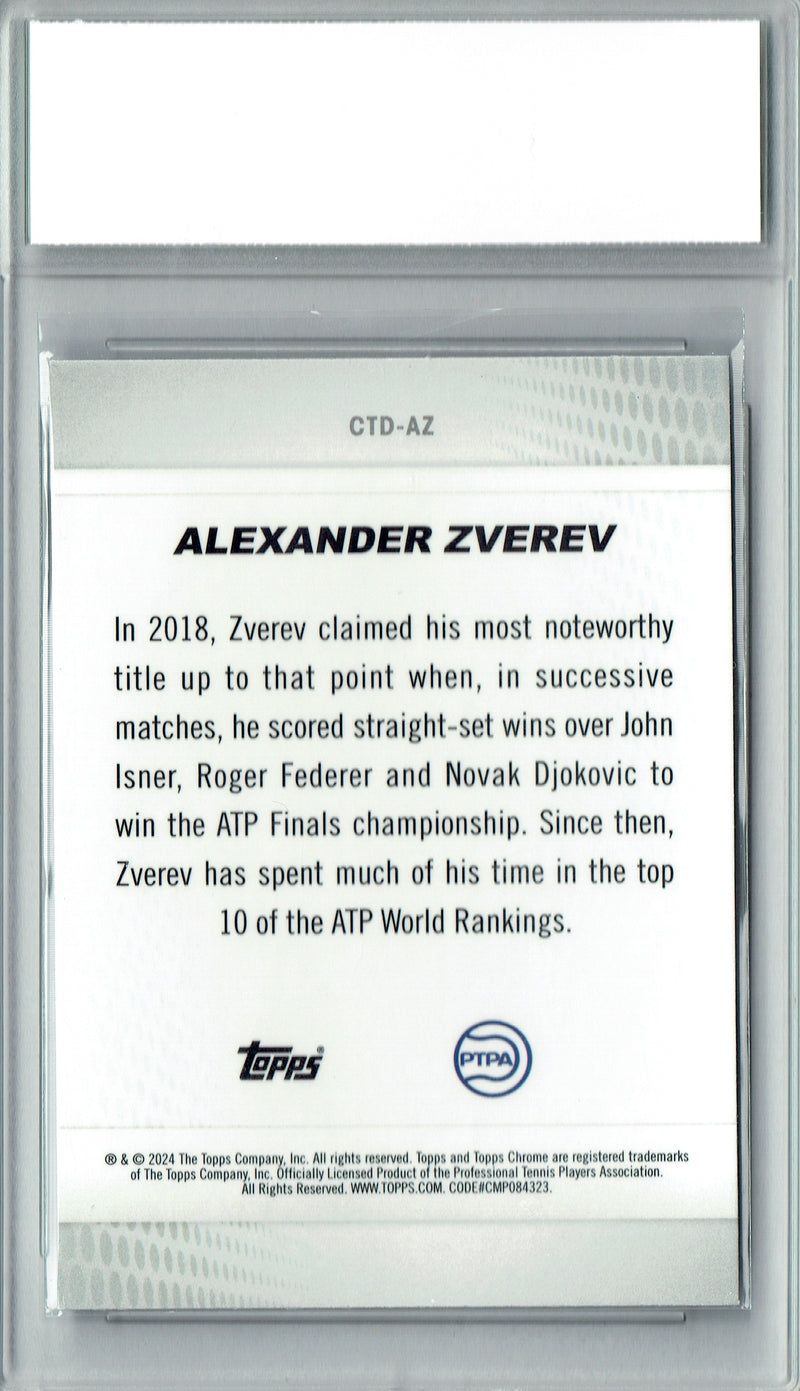 Alexander Zverev Rookie Card 2024 Topps Chrome #CTD-AZ Captured, PGI 10, Germany Tennis