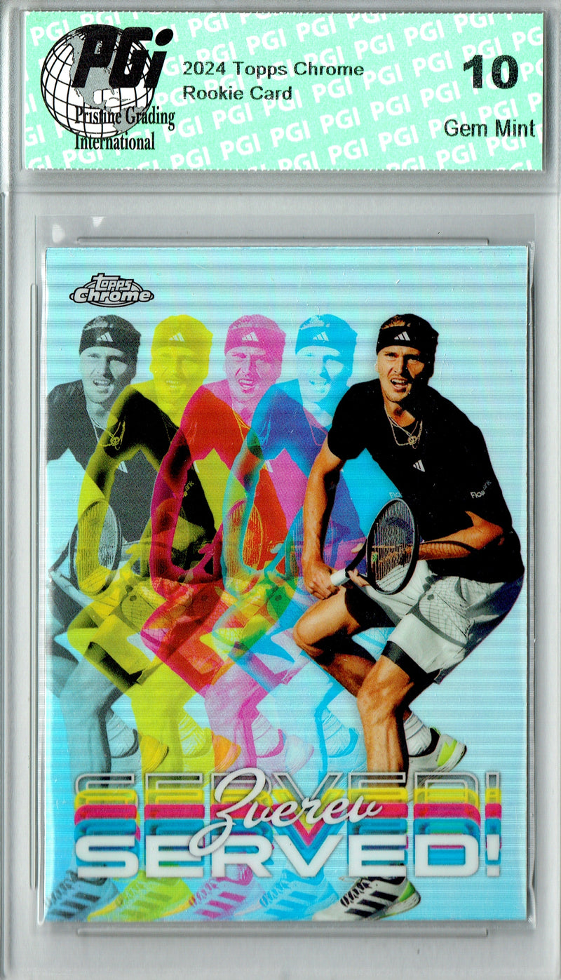Alexander Zverev Rookie Card 2024 Topps Chrome #SER-AZ Served!, PGI 10, Germany Tennis