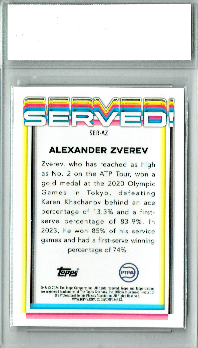 Alexander Zverev Rookie Card 2024 Topps Chrome #SER-AZ Served!, PGI 10, Germany Tennis