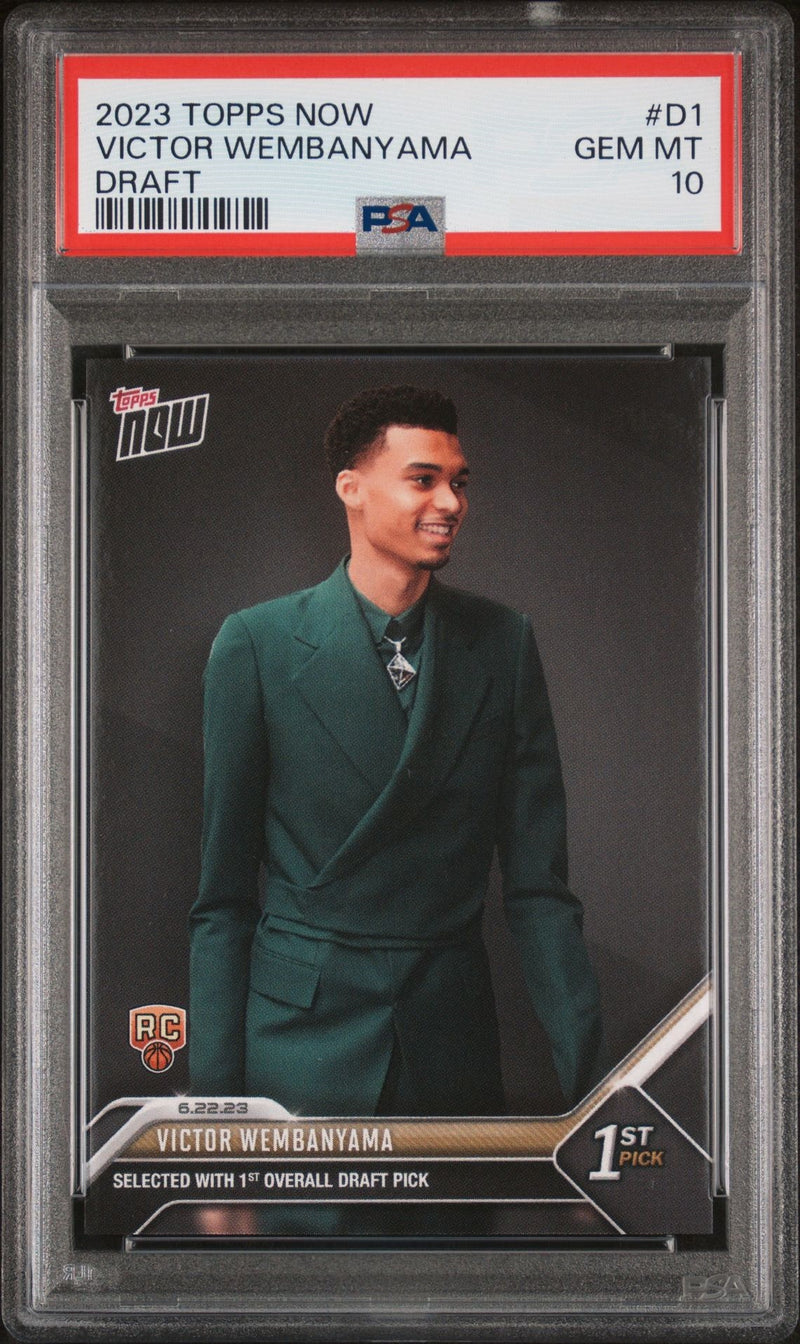 PSA 10 GEM-MT Victor Wembanyama 2023 Topps Now #D1 Draft Night Rookie Card