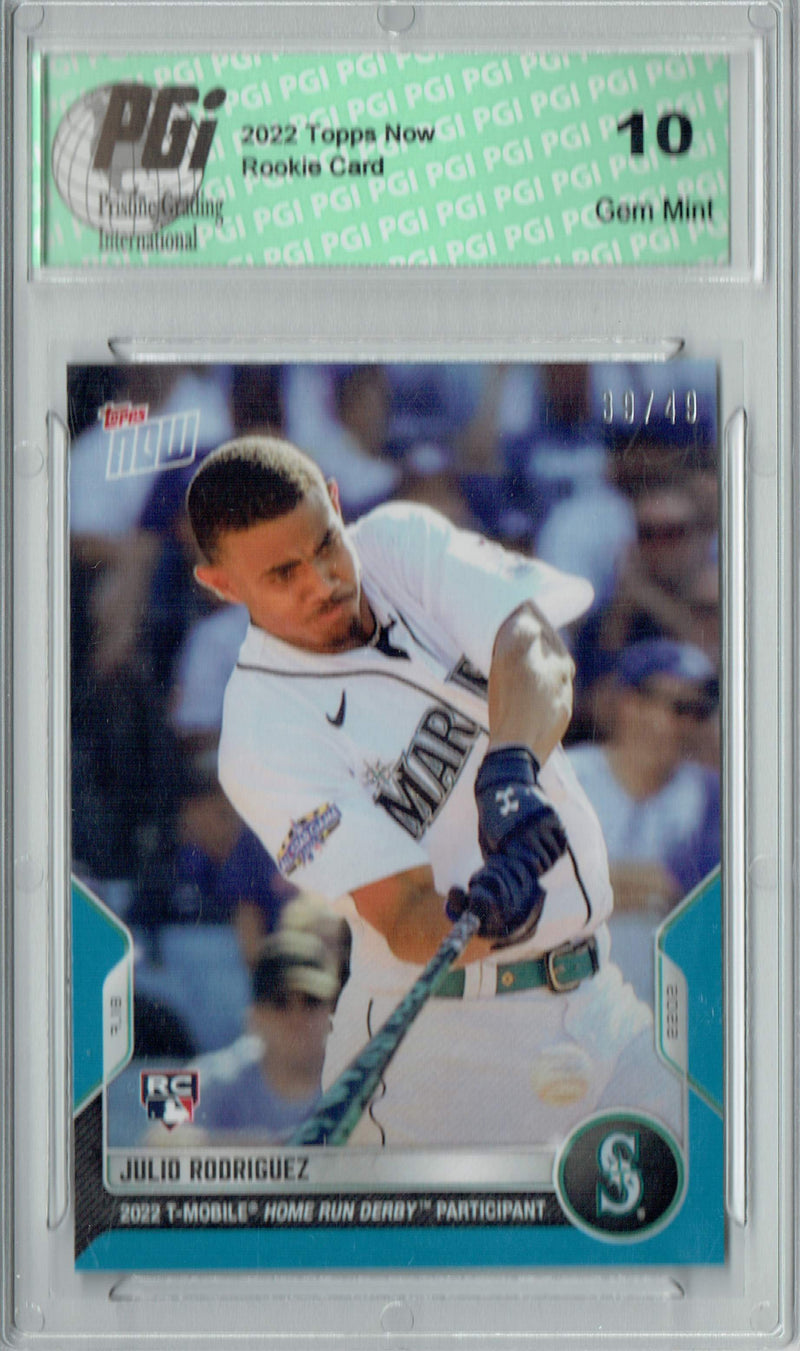 Julio Rodriguez 2022 Topps Now  #564 Blue SP #39/49 Rookie Card PGI 10