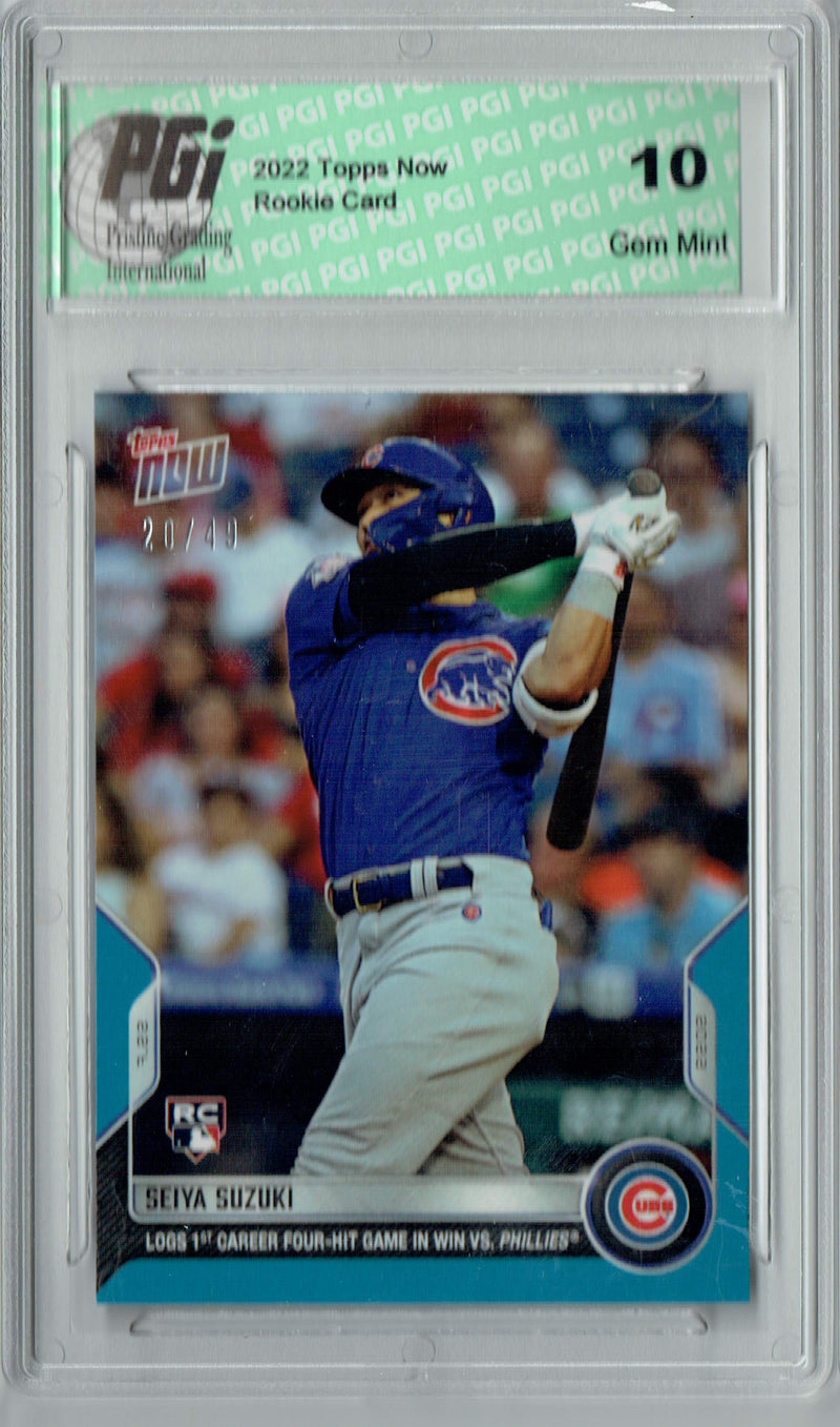 Seiya Suzuki 2022 Topps Now #578 Blue SP #20/49 Rookie Card PGI 10