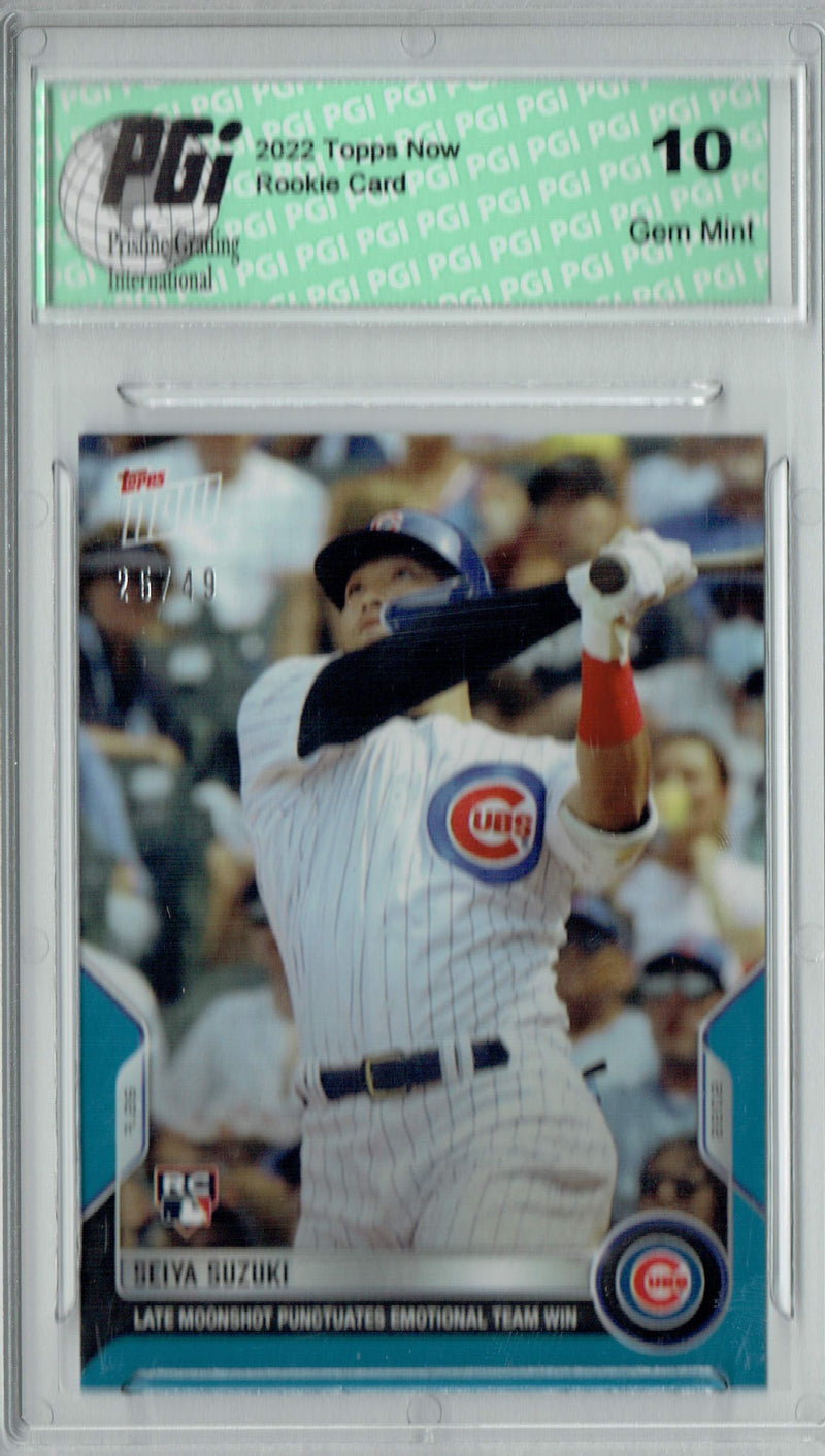 Seiya Suzuki 2022 Topps Now  #596 Blue SP #25/49 Rookie Card PGI 10